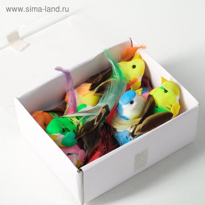 Птичка для декора и флористики, на прищепке, МИКС, пластиковая, 1шт., 8 х 8 см Птичка для декора и флористики, на прищепке, МИКС, пластиковая, 1шт., 8 х 8 см