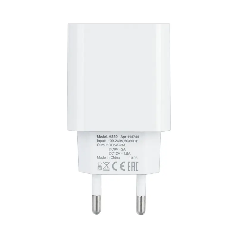 Переходник сетевого зарядного устройства HS30 на Type-C PD18W ISA белый