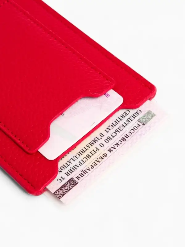 Обложка для автодокументов, красная