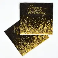 Салфетки бумажные однослойные &laquo;Happy Birthday&raquo;, 24х24 см, 50 шт
