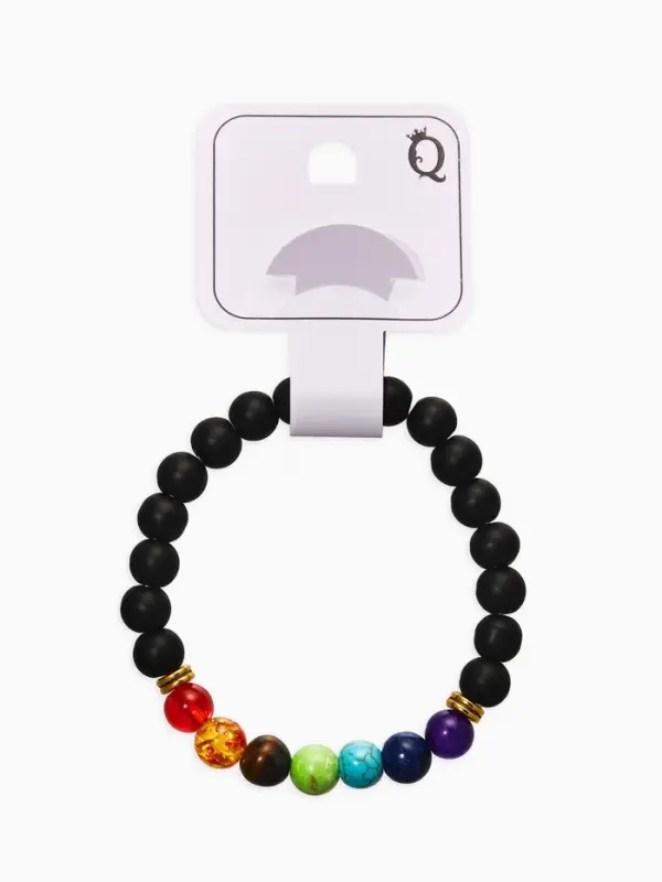 Браслет из бусин &laquo;Чакры. Планеты&raquo;, d=7 см, разноцветный, чёрный