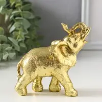 Сувенир полистоун "Золотой слонёнок" 10х5х9,5 см
