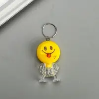 Фонарик брелок для ключей на кольце &laquo;Смайлик&raquo;, 1 LED, 3&times;5.5 см, МИКС