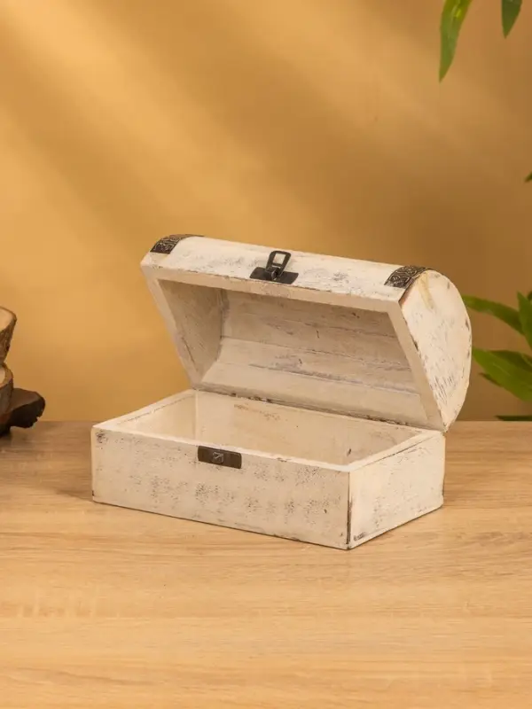 Сундучок Сундучок "Солнце ацтеков" 19х12х11 см, манговое дерево, белый антик