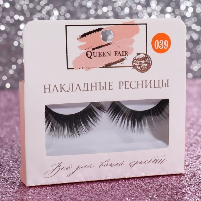 Ресницы накладные «Соблазнение», 14 мм, без клея, цвет чёрный Ресницы накладные «Соблазнение», 14 мм, без клея, цвет чёрный