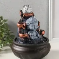 Фонтан настольный от сети, подсветка "Будда - мудра" 16х16х22 см