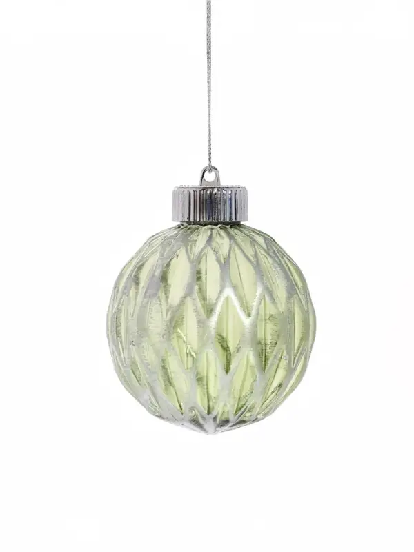 Ёлочные шары набор 2 шт. &laquo;Галант&raquo; сетка, d=8 см, серебристо-зелёный