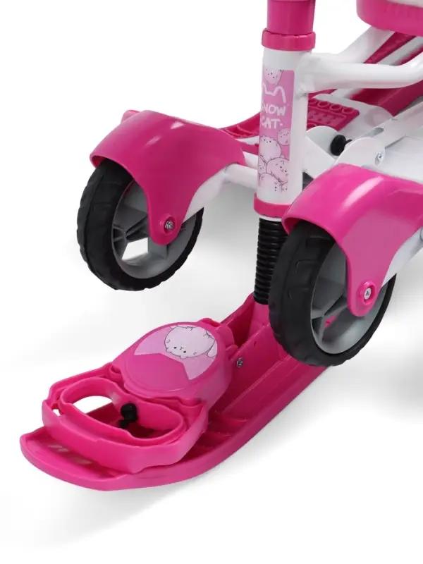 Снегокат «Котики», с родительской ручкой, со спинкой, розовый, ТС6-СЛ/К Snow Cat Снегокат «Котики», с родительской ручкой, со спинкой, розовый, ТС6-СЛ/К Snow Cat