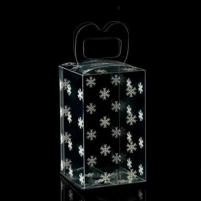 Коробка подарочная новогодняя складная ПВХ «Снежинки» 12×7×7 см Коробка подарочная новогодняя складная ПВХ «Снежинки» 12×7×7 см