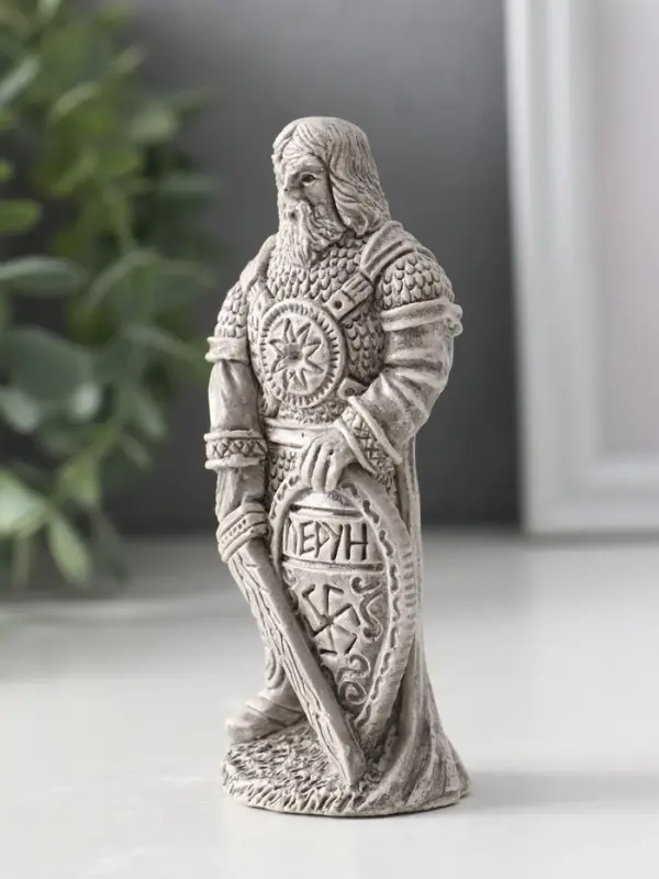 Фигура славянский Бог  Фигура славянский Бог "Перун" 11х5х4 см, серый