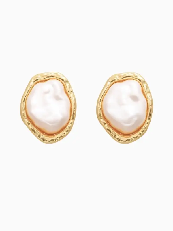 Серьги с жемчугом Серьги с жемчугом "Грация", цвет белый в золоте