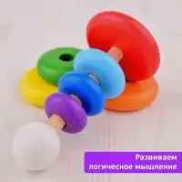 Пирамидка деревянная, 8 элементов