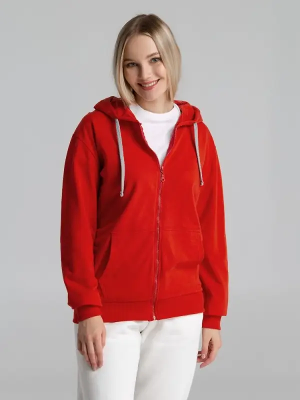 Толстовка на молнии с капюшоном Unit Siverga красная, размер XS Толстовка на молнии с капюшоном Unit Siverga красная, размер XS
