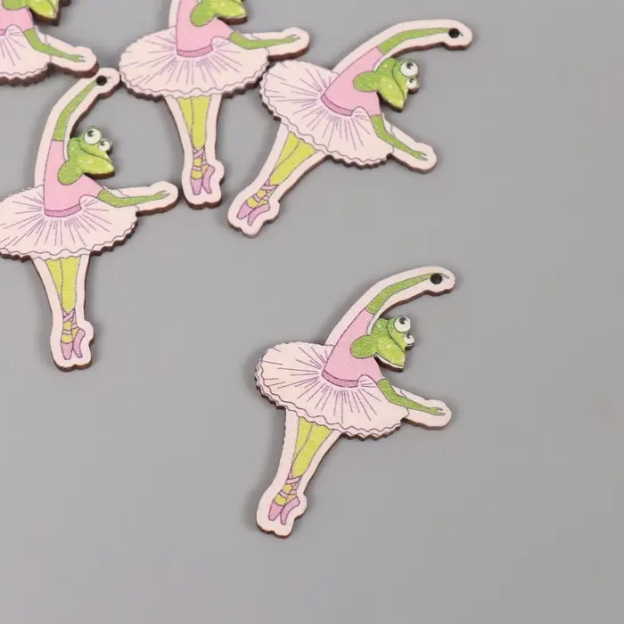 Декор для творчества дерево Декор для творчества дерево "Лягушка-балерина" 4,6х2,8х0,3 см