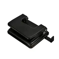 Дырокол металлический, 20 листов, OfficeSpace, линейка, черный