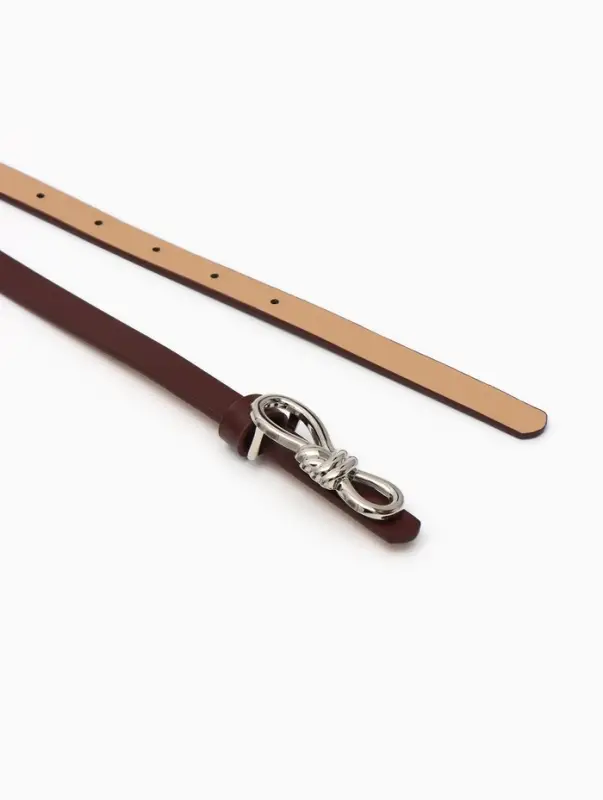 Ремень женский &laquo;Бант&raquo;, серебристая пряжка, 1.5&times;110 см, гвоздик, коричневый