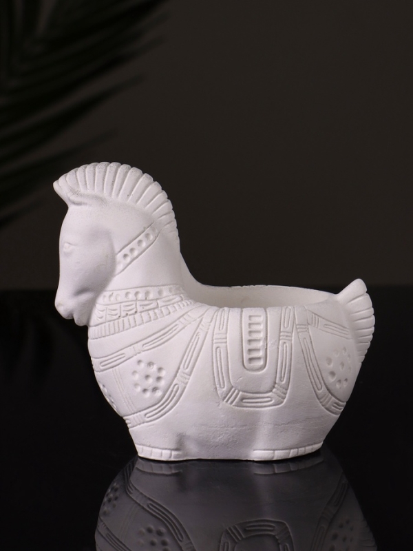 Кашпо Кашпо "Лошадка с орнаментом" 8х9х6 см, натуральный