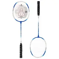 Ракетки для бадминтона ONLYTOP, алюминий, набор 2 шт., в чехле, цвет синий/белый Ракетки для бадминтона ONLYTOP, алюминий, набор 2 шт., в чехле, цвет синий/белый
