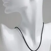 Шнурок каучуковый, неполый, 50 см, d=2 мм, чёрный в серебре