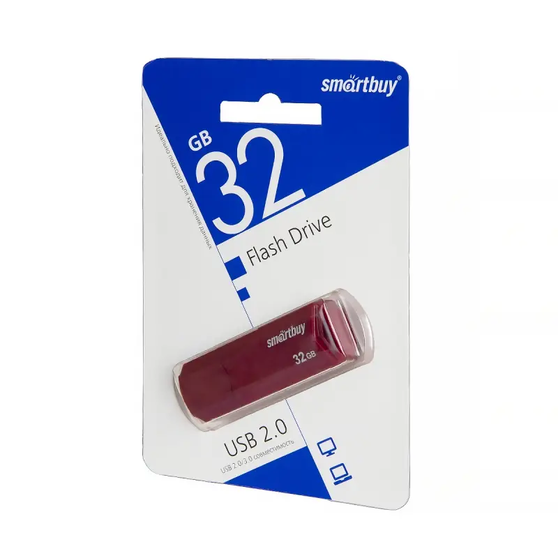 USB накопитель 32 GB Smart Buy CLUE Burgundy