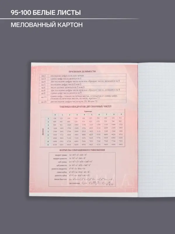 Тетрадь предметная 48 листов в клетку, Calligrata «Герб.Алгебра», обложка мелованный картон Тетрадь предметная 48 листов в клетку, Calligrata «Герб.Алгебра», обложка мелованный картон