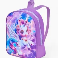Рюкзак детский 27*10*30, отд на молнии, единорог сиреневый