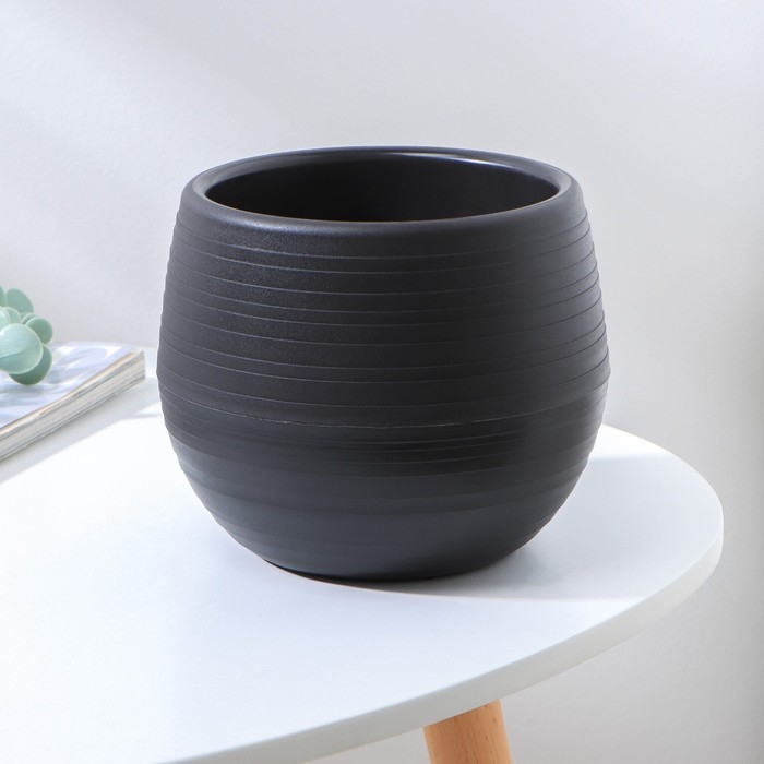 Горшок для цветов с поддоном «Япония» 1,2 л, цвет графитовый Горшок для цветов с поддоном «Япония» 1,2 л, цвет графитовый