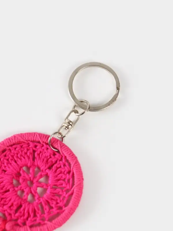 Брелок Брелок "Ловец снов" 19 см, цв. ярко-розовый