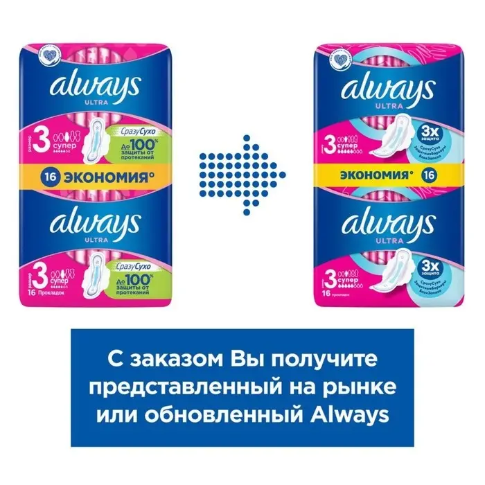 Прокладки Always Ultra Super Plus, размер 3, 16 шт.