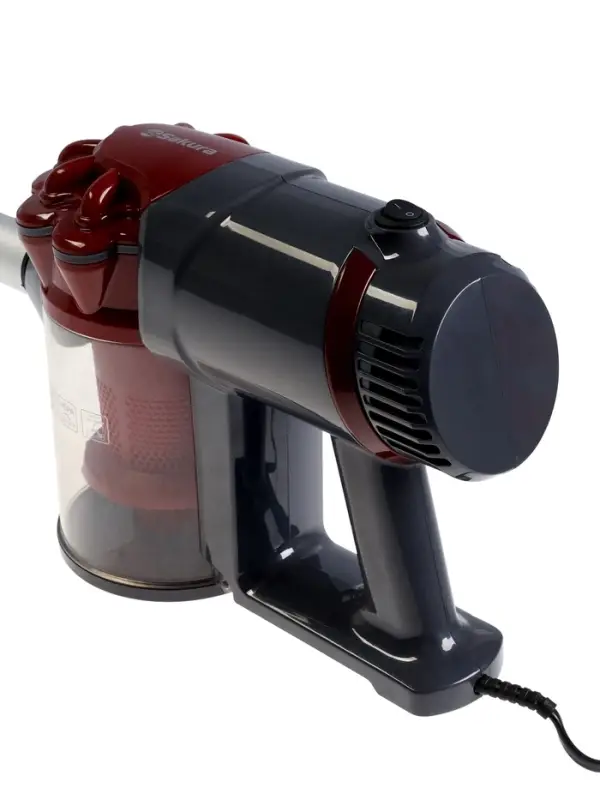 Пылесос Sakura SA-8322R, вертикальный, 800 Вт, 1 л, 79 дБ, шнур 4 м, 4 насадки, красный, серый