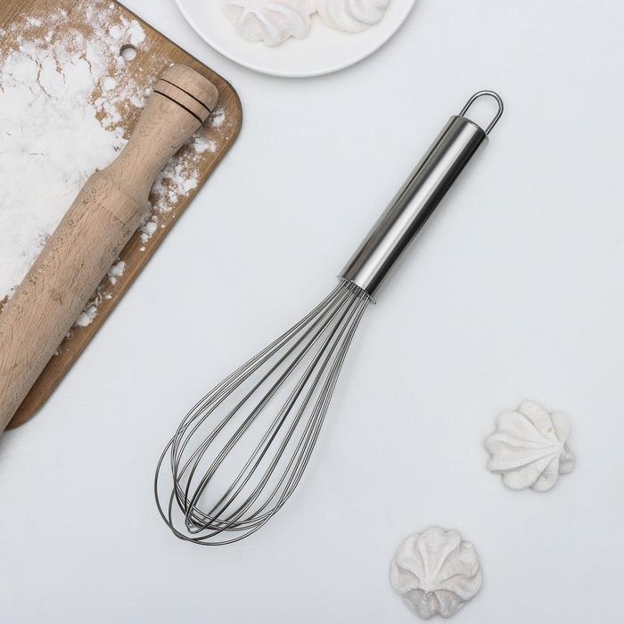 Венчик для взбивания KONFINETTA «Сильвер», струна 1,3 мм, 30×8×8 см, цвет серебристый Венчик для взбивания KONFINETTA «Сильвер», струна 1,3 мм, 30×8×8 см, цвет серебристый