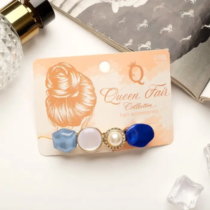 Заколка-автомат для волос Заколка-автомат для волос "Гроссо" бусинка, 1,7х7 см