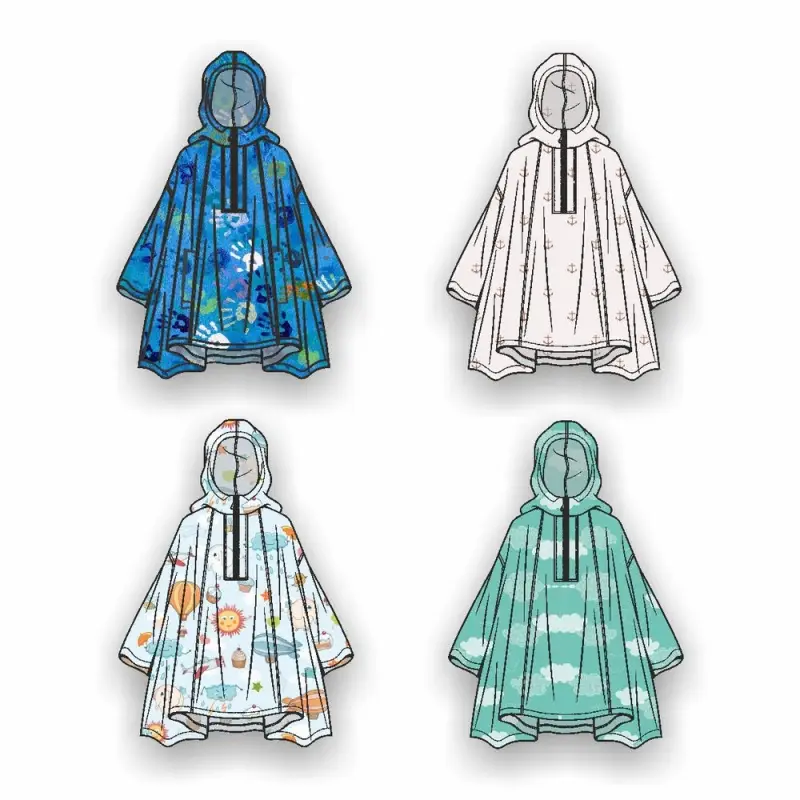 Дождевик-пончо детский AquaStop Kids на заказ, разноцветный,6-8 лет Дождевик-пончо детский AquaStop Kids на заказ, разноцветный,6-8 лет