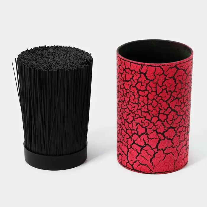 Подставка для ножей с наполнителем Доляна «Кракле», 14×9 см, soft-touch, цвет красный