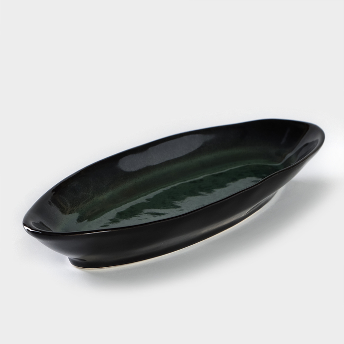 Блюдо для рыбы фарфоровое Verde notte, 11,5×28 см Блюдо для рыбы фарфоровое Verde notte, 11,5×28 см