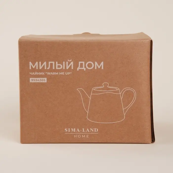 Заварочный чайник SL Home &laquo;Милый дом&raquo;, 900 мл, 21&times;13.8&times;13.5 см, фарфор, белый