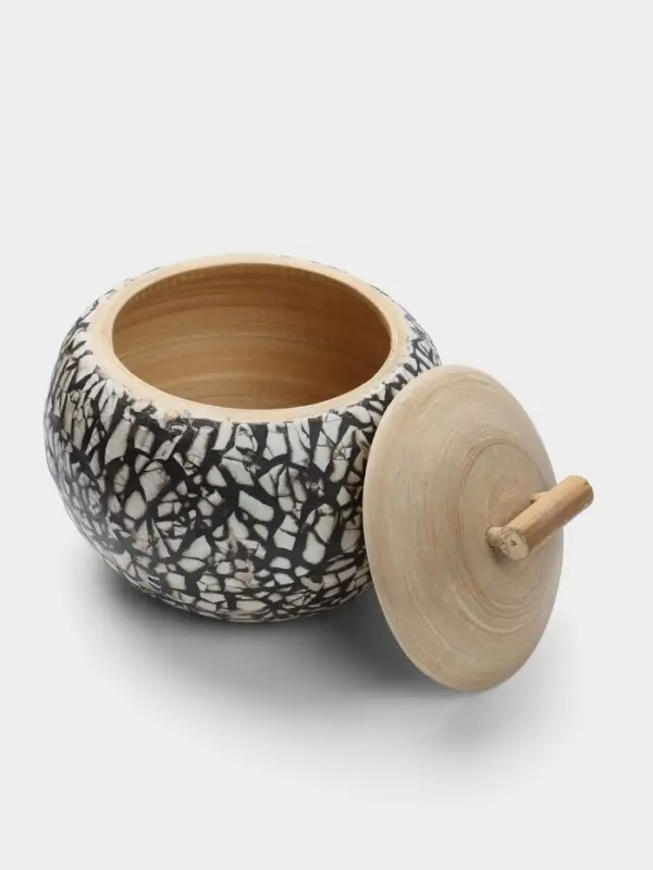 Банка для сыпучих продуктов, 13&times;13&times;11 см, бамбук