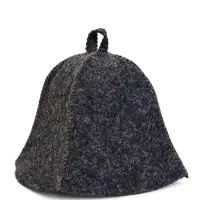 Набор для бани шапка+коврик "На удачу", темный