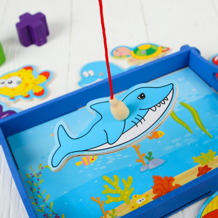 Рыбалка «Водный мир», 12 элементов + 2 удочки Рыбалка «Водный мир», 12 элементов + 2 удочки