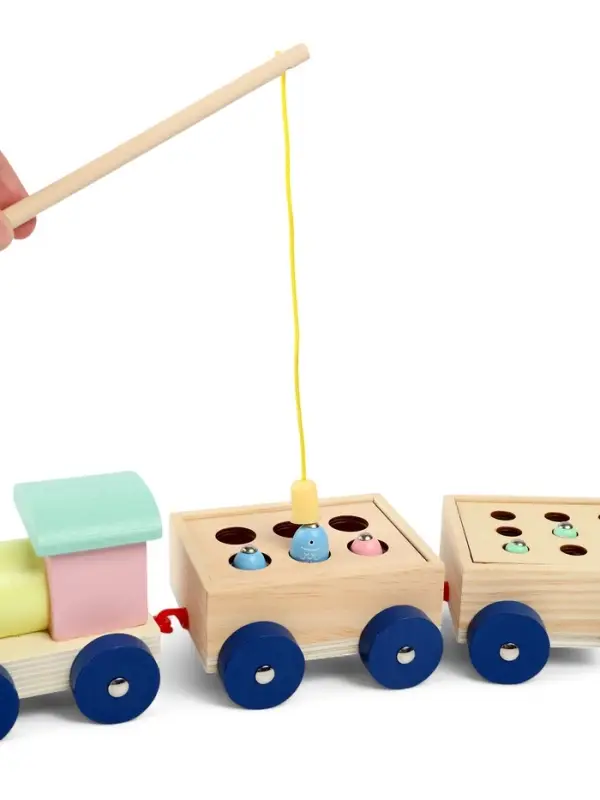 Развивающая игра 3в1 &laquo;Паровозик&raquo;, рыбалка, каталка, сортер, 35&times;11&times;10 см