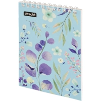 Блокнот А6,40л,клетка,гребень Цветы,в ассорт