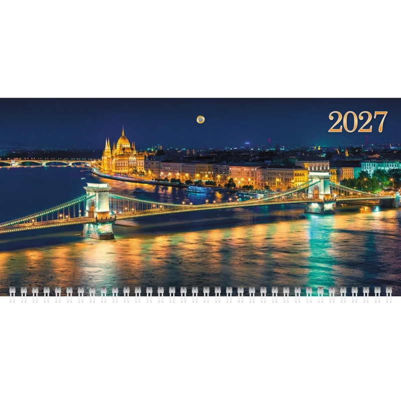 Календарь настенный 4-х блочный 2027 БИЗНЕС 297х755 Огни н/вод4Кв4гр3_36484