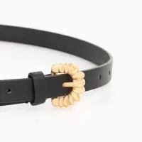 Ремень женский тонкий, 110&times;1.8 см, пряжка металл, чёрный