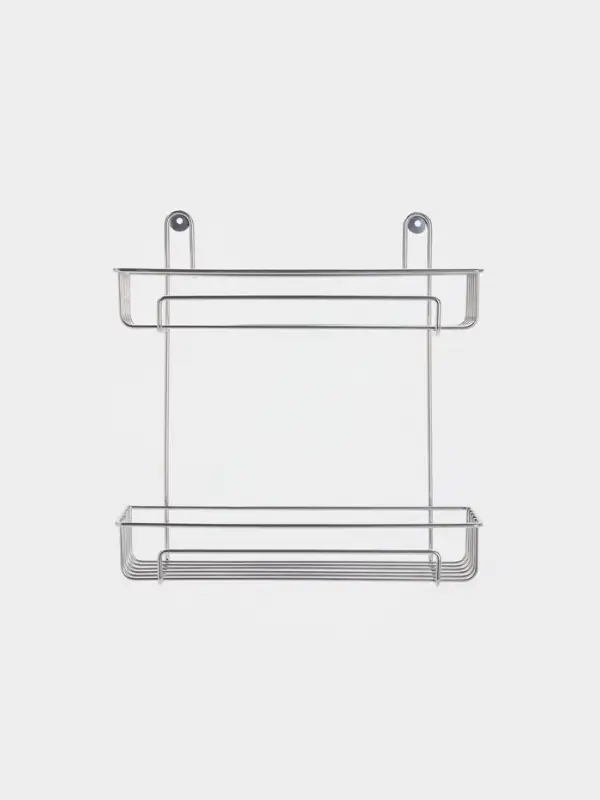 Полка для ванной прямоугольная, 2-х ярусная, 29*12,5*30 см, цвет хром Полка для ванной прямоугольная, 2-х ярусная, 29*12,5*30 см, цвет хром