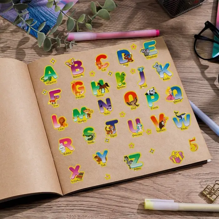 Детские развивающие наклейки «Английский алфавит», 24 × 37 см Детские развивающие наклейки «Английский алфавит», 24 × 37 см