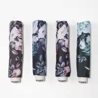 Зонт механический &laquo;Пышные цветы&raquo;, эпонж, 4 сложения, 8 спиц, R=48/55 см, d=96 см, МИКС