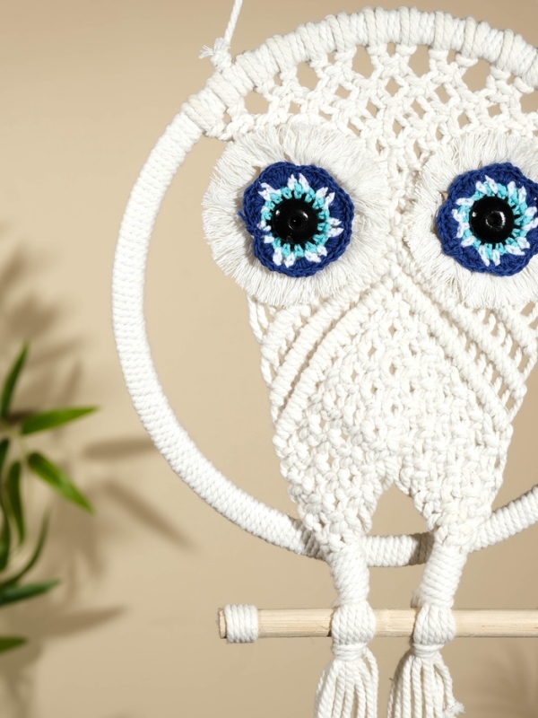 Ловец снов "Сова" 22х80 см. морской глаз