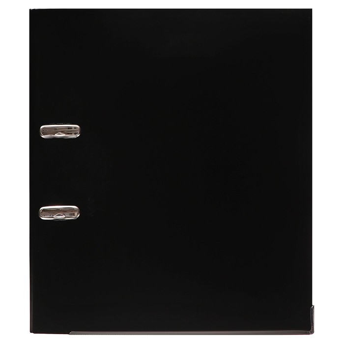 Папка-регистратор А4, 50 мм, Calligrata, ПВХ, тиснение "лен", металлическая окантовка, карман на корешок, собранная, черная микс