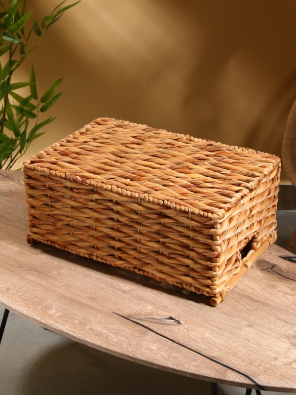 Корзина плетеная 46x31x20 см, водный гиацинт