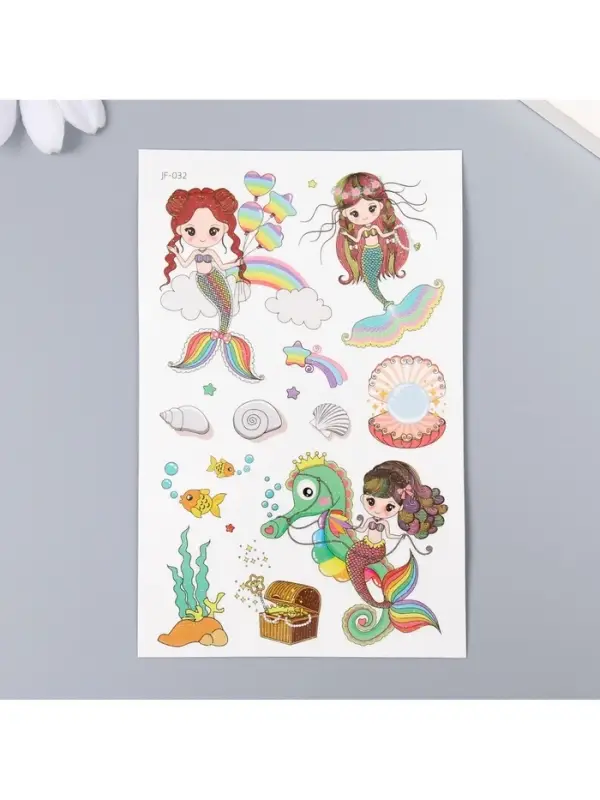 Переводные тату на тело цветные «Русалочка. Радуга», 12×7.5 см